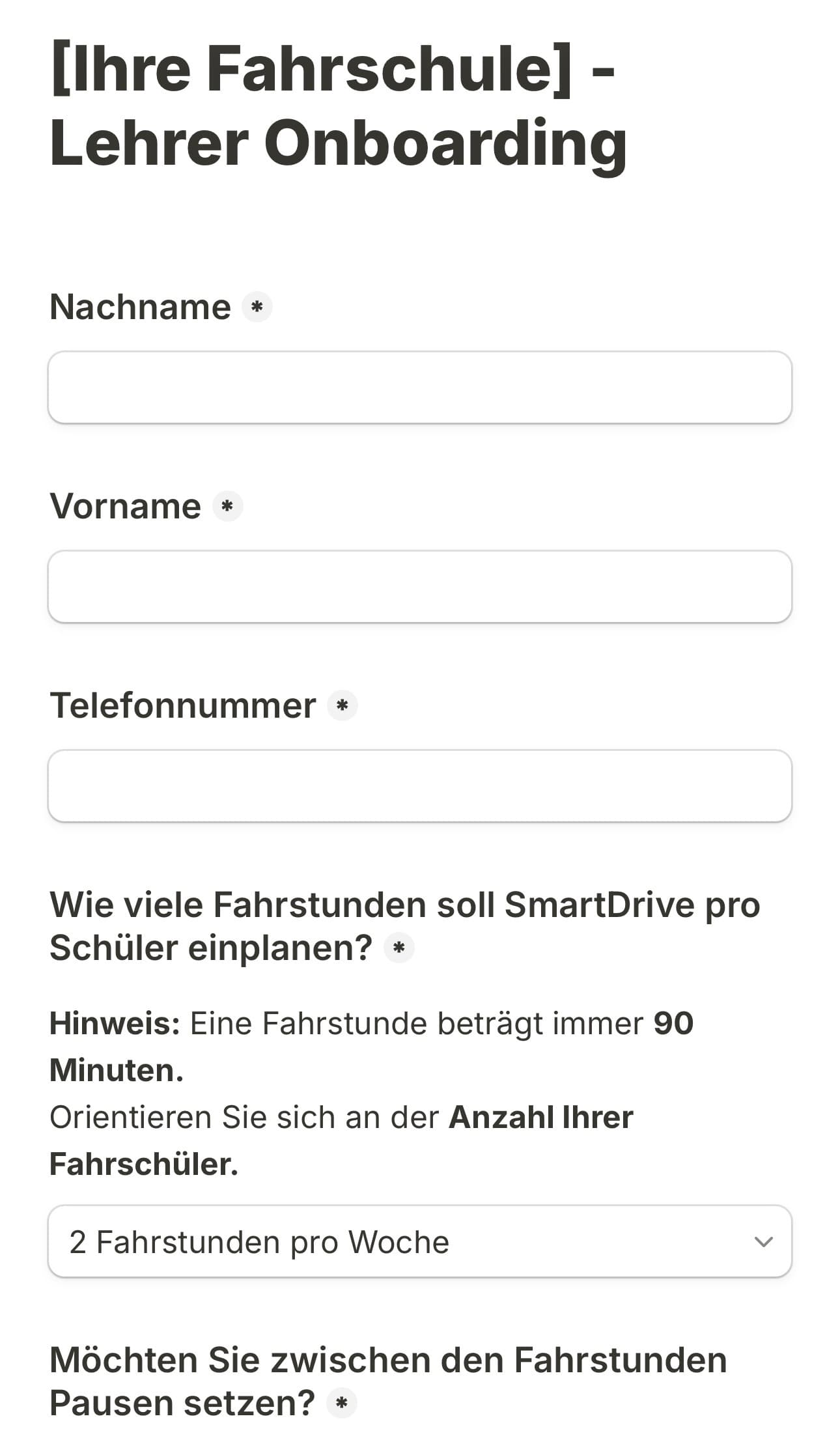 Lehrer Onboarding (Screenshot)